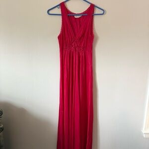 Miss Elaine Vintage Nightgown slip dress nylon hot pink